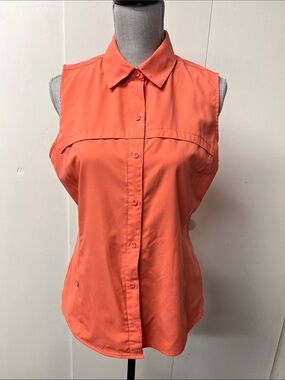 Magellan Outdoors Coral Sleeveless Button-Down Shirt